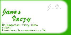 janos vaczy business card
