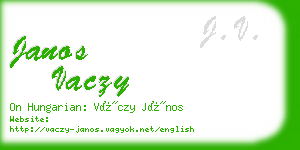 janos vaczy business card